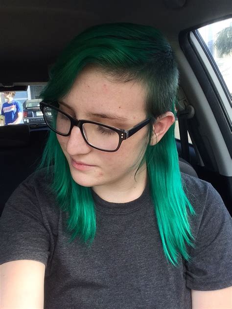 Shaved Side Shaved Hair Side Shave Green Hair Manic Panic Dyehard