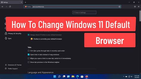 How To Change Windows 11 Default Browser Set Firefox As Default