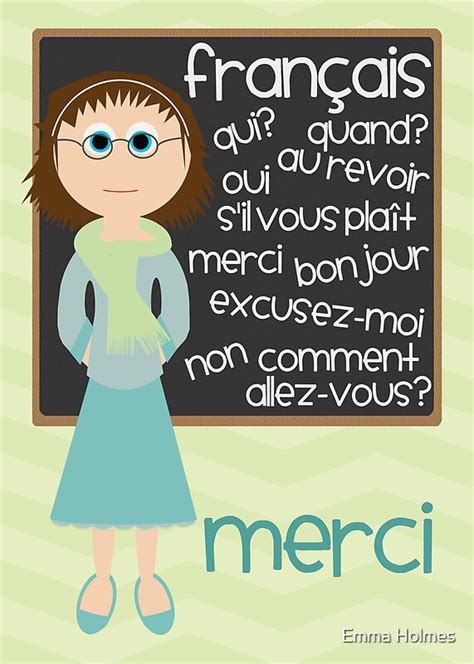 Thank You French Teacher Greeting Cards By Emma Holmes Redbubble