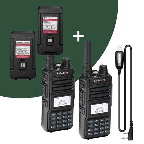 Radioddity Gm 30 Gmrs Radio 2 Pack Cable 5w Vhf And Uhf Scanner