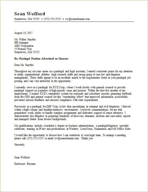 Paralegal Cover Letter Template Laci Chalmers
