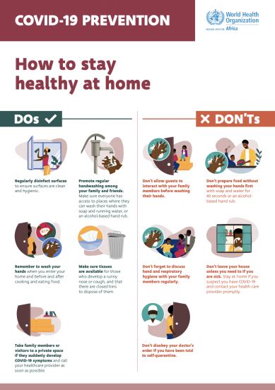 Coronavirus Covid Prevention How To Stay Healthy At Home WHO Regional Office For Africa