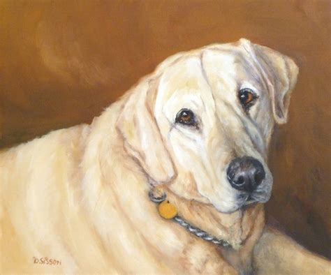 Daily Painting Projects Sage Oil Dog Pet Art Portraits Yellow Labrador