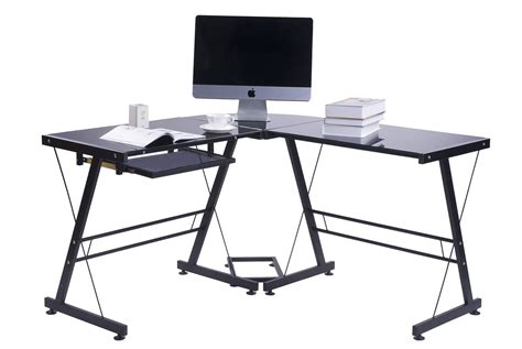 Merax Modern Office Computer Desk Corner Desk With Tempered Safety