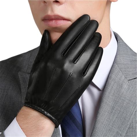 Mens Genuine Leather Gloves Elegant For Driving And Business