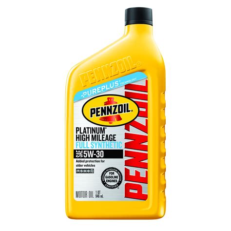 (12 Pack) Pennzoil Platinum High Mileage 5W-30 Full Synthetic Motor Oil