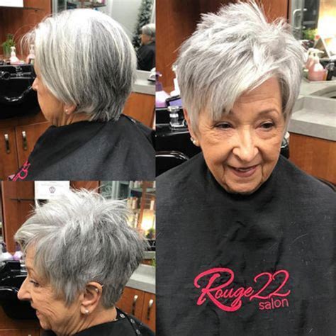 25+ easy and low maintenance short female haircuts… many women are shy of their first gray hair and try to cover them up with permanent dyes. 27 Best Short Haircuts for Women Over 50