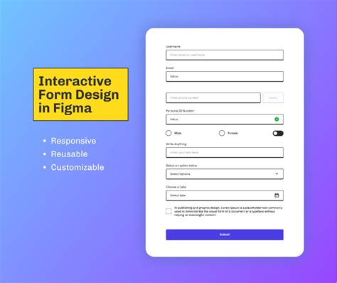 Reusable Responsive And Interactive Form Figma Community