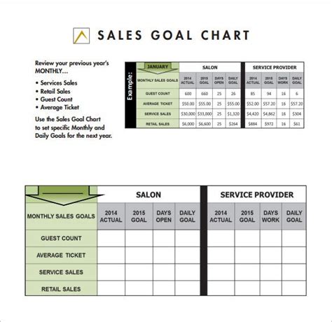 Goal Chart Template 9 Free Sample Example Format Download