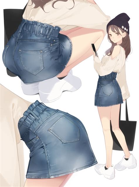 Safebooru 1girl Ama Mitsuki Bag Bare Legs Bare Shoulders Beanie Black