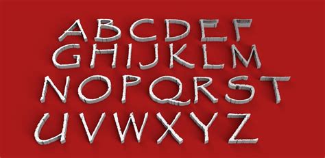 Papyrus Font Uppercase And Lowercase 3d Letters Stl File