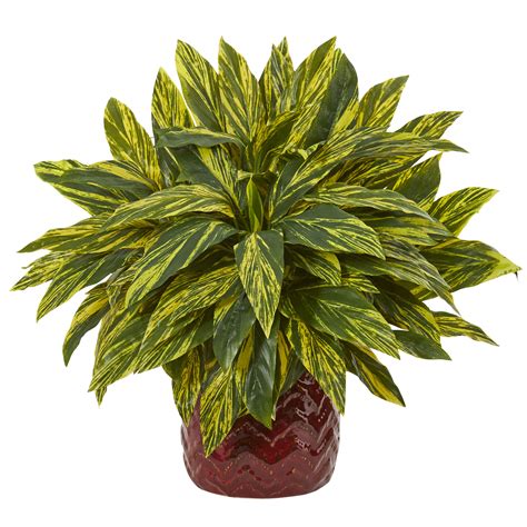 Nearly Natural Tradescantia Artificial Plant In Red Vase