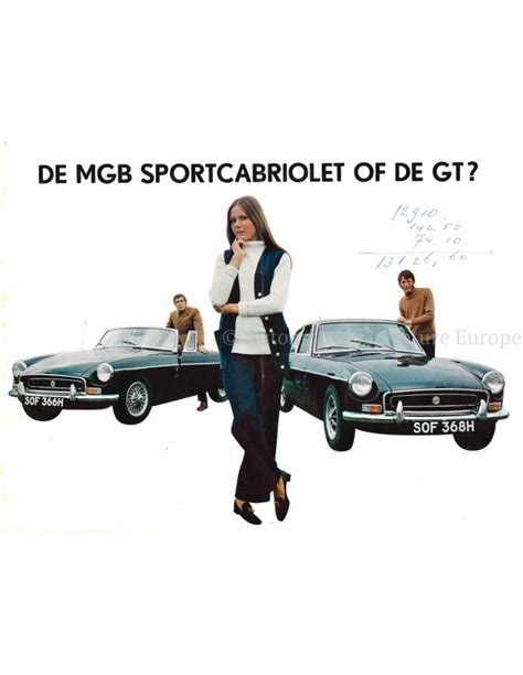 1970 MG MGB GT BROCHURE DUTCH