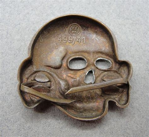 Ss Visor Cap Skull By Rzm 49941 Zimmermann Original German Militaria
