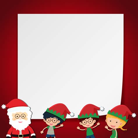 Border Template With Kids And Santa 613790 Vector Art At Vecteezy