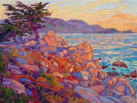 Carmel Cypress Contemporary Impressionism Paintings By Erin Hanson