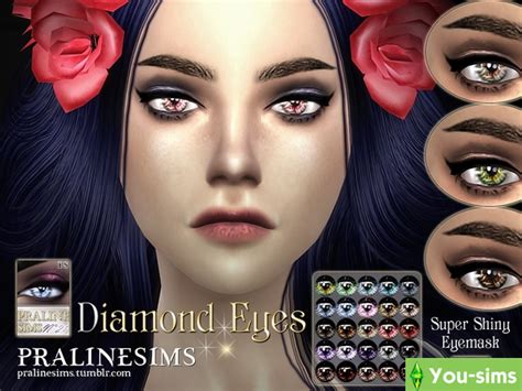 Скачать Линзы Diamond Eyes от Pralinesims к Sims 4 You Sims