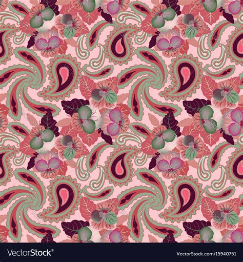 Floral Seamless Pattern Oriental Texture Flower Vector Image