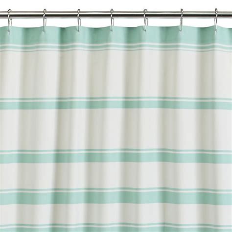 Hampton Stripe Seafoam Shower Curtain Modern Shower Curtains Crate