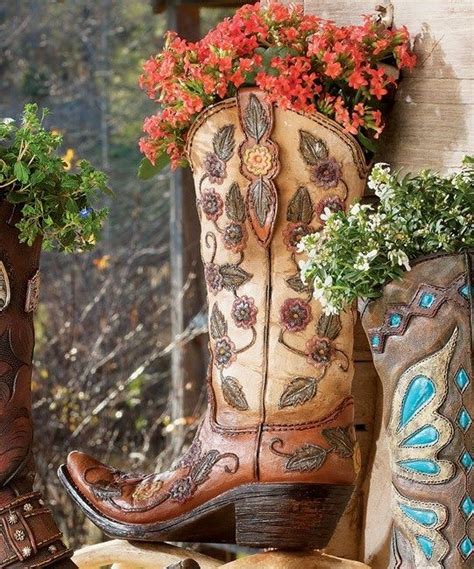 Cowboy Boot Planters Cowboy Decorations Western Decor Southwestern