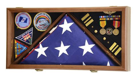 Flag And Medals Display Case Cabinet