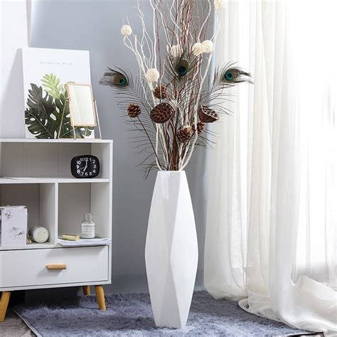Large Nordic Ceramic Floor Vase For Modern Living Room Decor With Dried Flowers