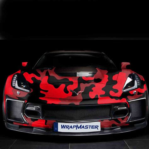 Red Black Camo Plastic Vinyl Wrap For Cars Tsautop Vinyl Car Wrap