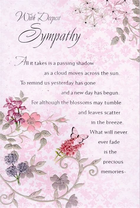 With Deepest Sympathy Card Sympathy Card Messages Sympathy Quotes