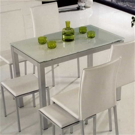 Mesas para tu comedor o cocina. mesa de cocina metalica con tapa de cristal