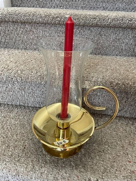 Baldwin Brass Candlestick With Globe And Hande Lot 105