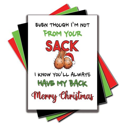funny christmas card for stepdad not from your sack always etsy