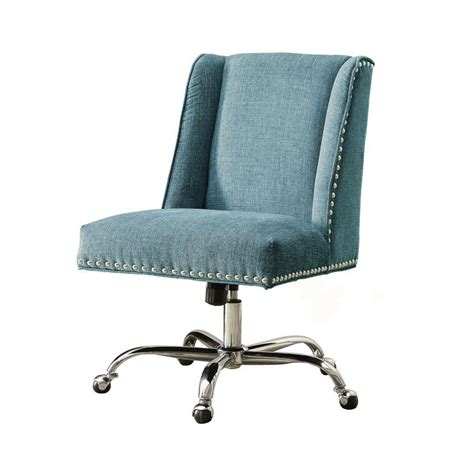For linon home decor products inc by ch46. Linon Home Decor Draper Aqua Polyester Office Chair ...