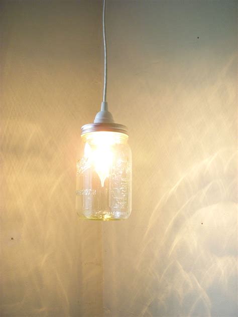 Mason Jar Pendant Lamp Upcycled Hanging Lighting Fixture Etsy Mason