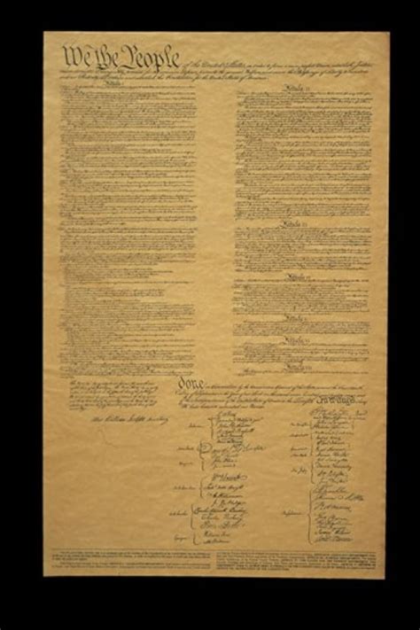 The Original United States Constitution Poster Print 8 X 10