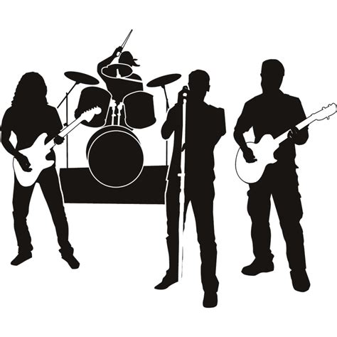 Rock Band Clip Art Musical Ensemble Silhouette Vector Graphics Rock