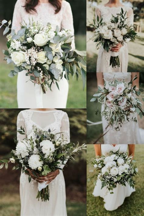 20 Elegant White And Greenery Wedding Bouquets Greenery Wedding