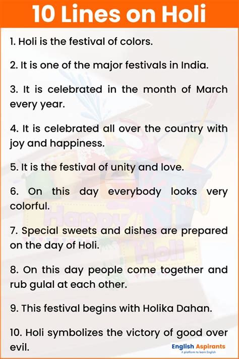 Holi Essay In English 10 Lines Holi Quotes In English Festival