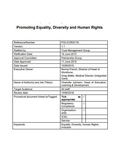Free 10 Charity Equality And Diversity Policy Samples And Templates In