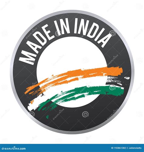 Made In India Label Badge Logo Certified Stock Illustration