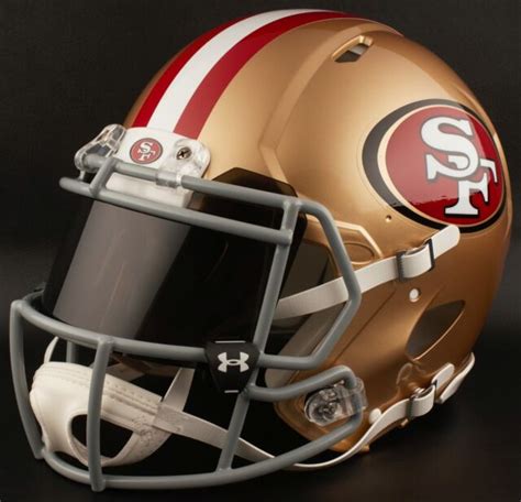 San Francisco 49ers Authentic Gameday Football Helmet W Black Tint Eye