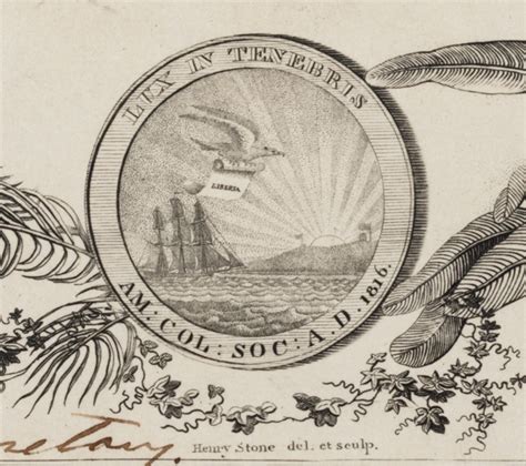 American Colonization Society Membership Certificate 1833 Gilder