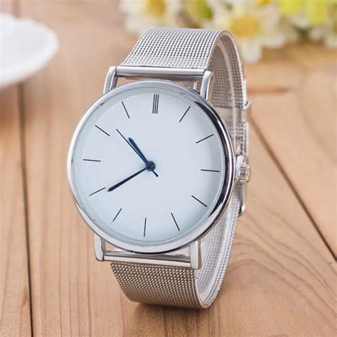 Susenstone Watch Women Wristwatch Ladies Silver Stainless Steel Mesh