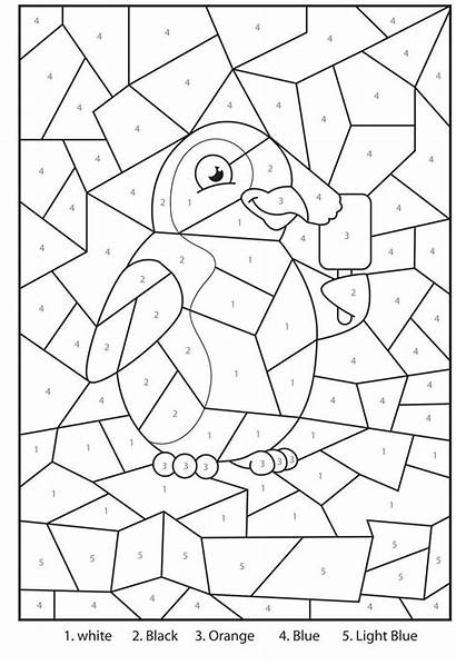 Number Numbers Printable Colour Penguin Sheets Activity