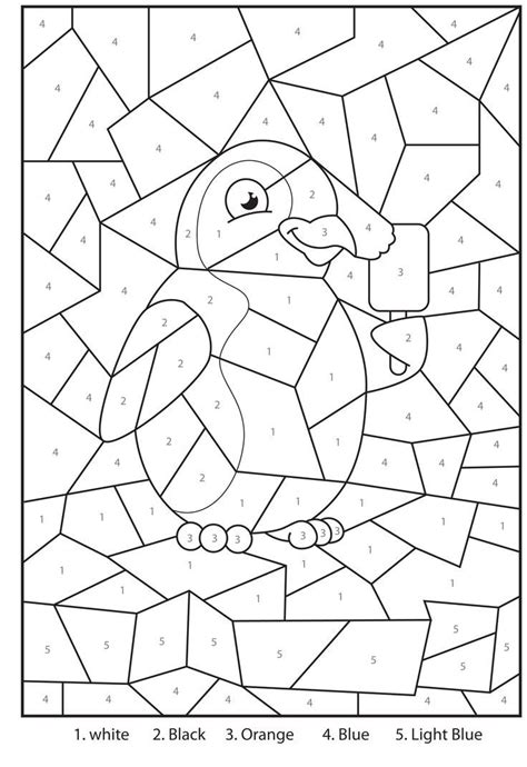 Try gluing the correct number of buttons, beans, or cherrios on your page. Free Printable Penguin At The Zoo Colour By Numbers ...