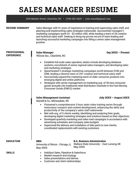 Sales Manager Resume Sample And 5 Writing Tips