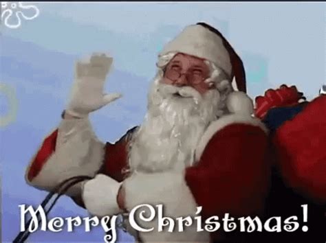 Santa Waving Saying Merry Christmas 
