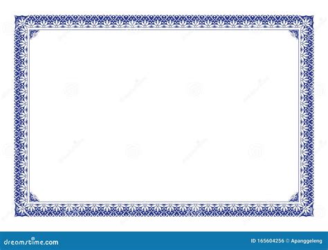 Certificate Frame Border Blue Stock Illustrations 9537 Certificate