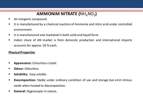 What does ammonium nitrate mean? Ammonium Nitrate