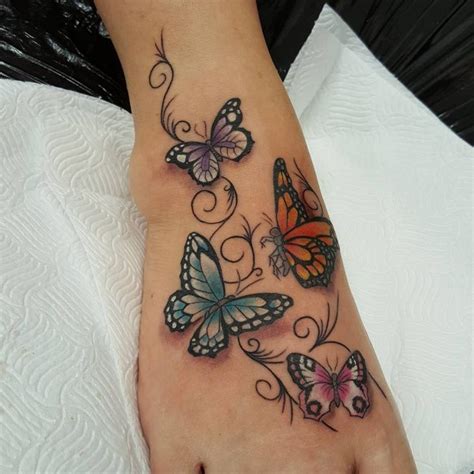Pictures Of Butterfly Tattoo On Foot Butterfly Foot Tattoo Butterfly