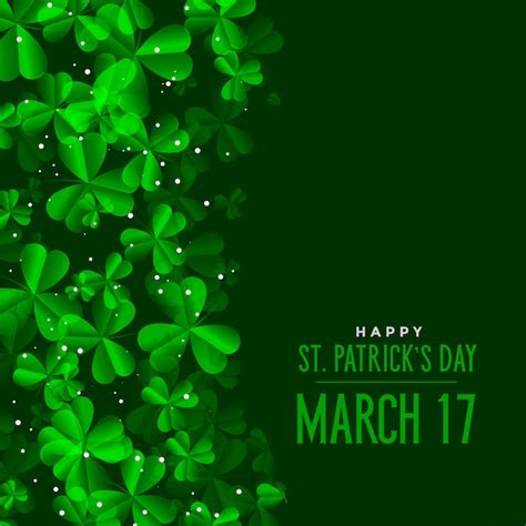 Free Vector St Patricks Day Green Leaves Background